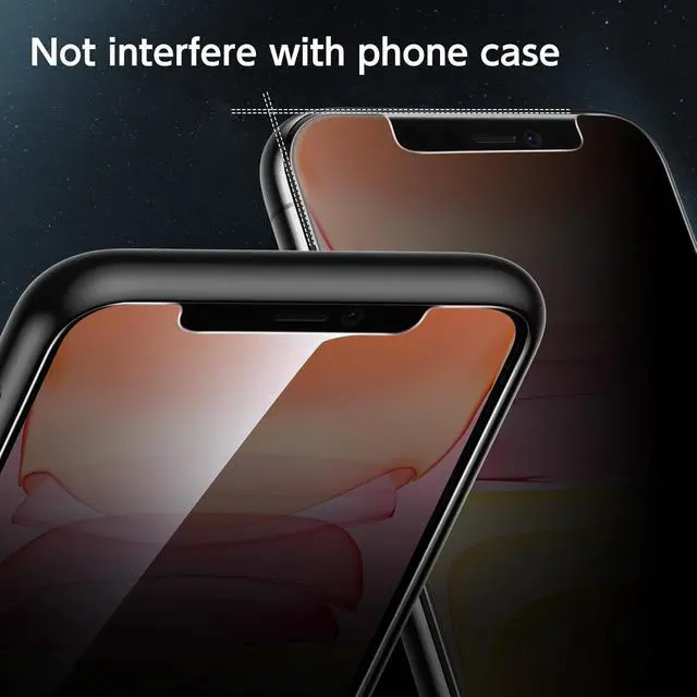 Alt view image 6 of 7 - SMARTDEVIL 2Pack for iPhone 11 Pro Privacy Screen Protector with 2Pack Camera Lens Protector, 9H Anti-Spy Privacy Screen, Anti-Shatter Glass, Bubble Free Easy Install