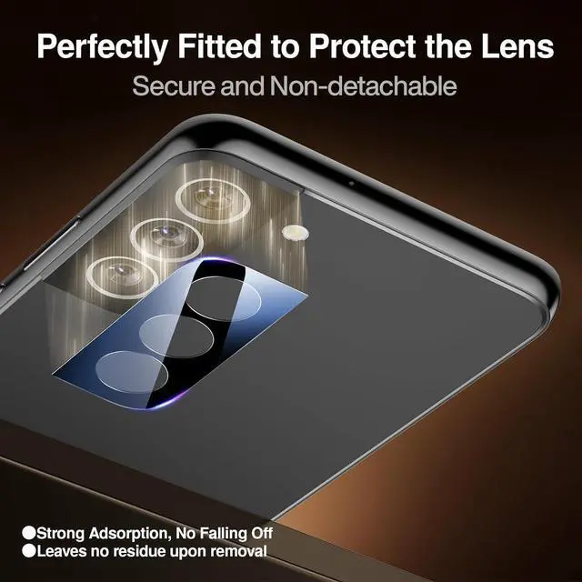 Alt view image 4 of 6 - SMARTDEVIL 3-Pack Camera Lens Protector For Samsung Galaxy S21+, (Not Fall Off) Clear Tempered Glass, 9H Hardness Accessories