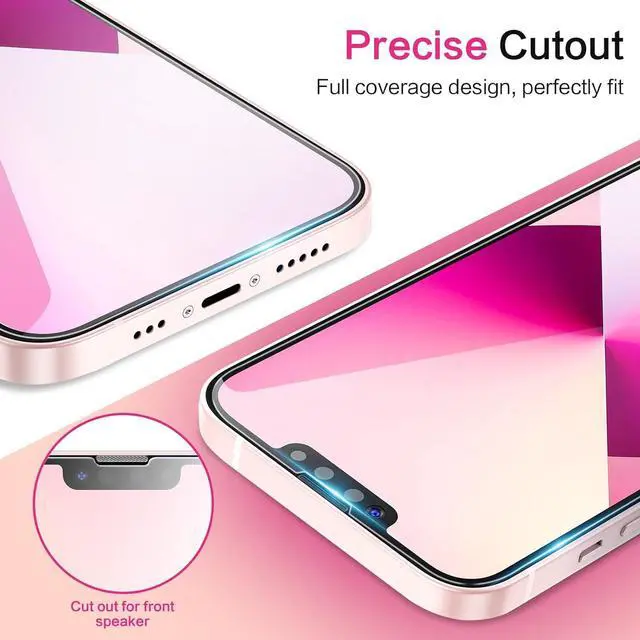 Alt view image 7 of 7 - SMARTDEVIL Screen Protector for iPhone 13 Mini 5.4 Inch, 3 Pack Tempered Glass and 2 Pack Camera Lens Protector with Easy Installation Kit