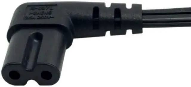 Alt view image 4 of 6 - USA 2pin Male to 90 Degree Right Angled IEC 320 C7 Power Supply Cord cable 1M PW-039-US-1.0M