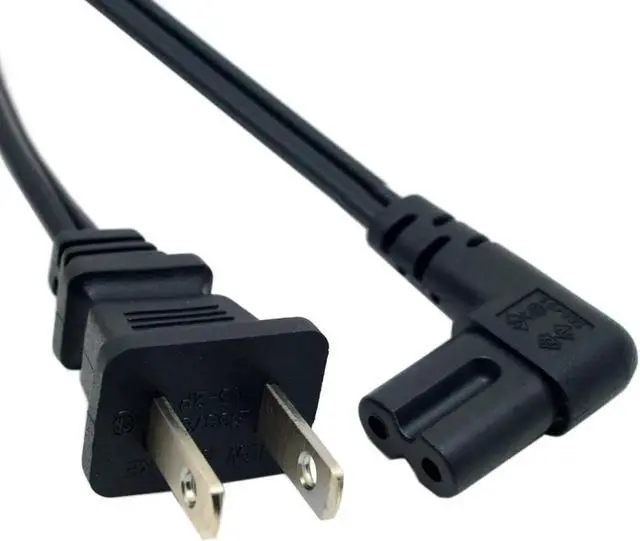 Main image of USA 2pin Male to 90 Degree Right Angled IEC 320 C7 Power Supply Cord cable 1M PW-039-US-1.0M
