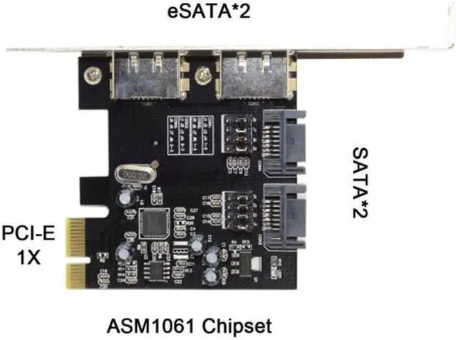 Alt view image 5 of 6 - PCI-E To 4 Ports SATA 3.0 ESATA PCIE SATA3 6Gbps Expansion Card PCI-E Adapter SA-208