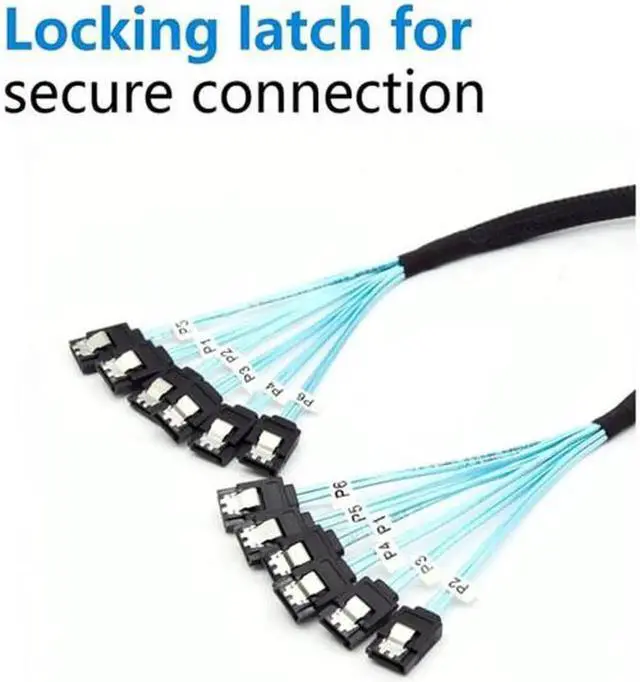 Alt view image 4 of 6 - SF-018 Internal 6 SATA 7pin to 6 SATA 7pin Target SSD Hard Disk 6Gbps Data Server Raid Cable