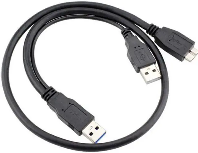 Alt view image 3 of 5 - Dual USB3.0 A Male to Micro USB 3.0 Y cable with Extra Power for Mobile HDD U3-029-0.5M