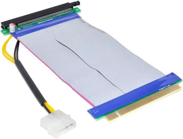Main image of PCI-E Express 16X to 16x Riser Extender Card with Molex IDE Power & Ribbon Cable 20cm EP-074