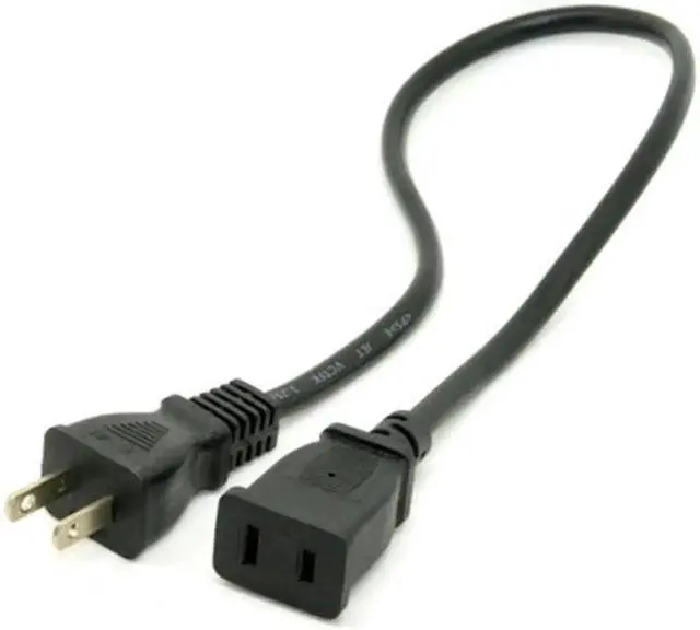 Alt view image 2 of 5 - USA Outlet Saver Power Extension Cord Cable 2-prong 2 Outlets for NEMA 1-15P to NEMA 1-15R 50cm PW-122-0.5M