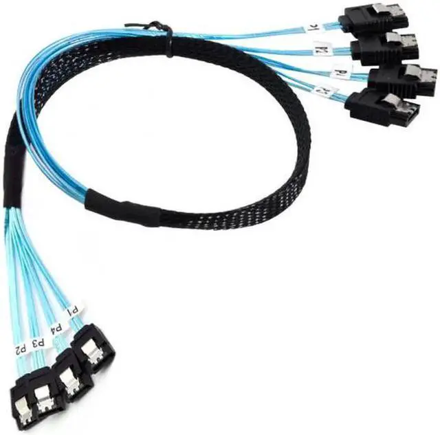 Alt view image 3 of 7 - SF-009 Internal SAS 4 SATA Host to 4 SATA 7pin Target Hard Disk 6Gbps Data Server Raid Cable 50cm