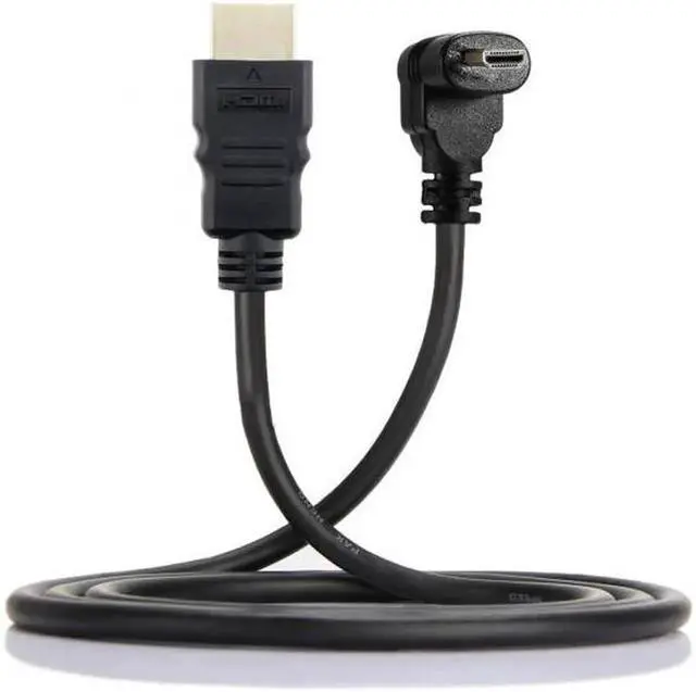 Alt view image 2 of 7 - Down Angled 90 Degree Micro HDMI to HDMI Male HDTV Cable for Cell Phone Tablet Camera