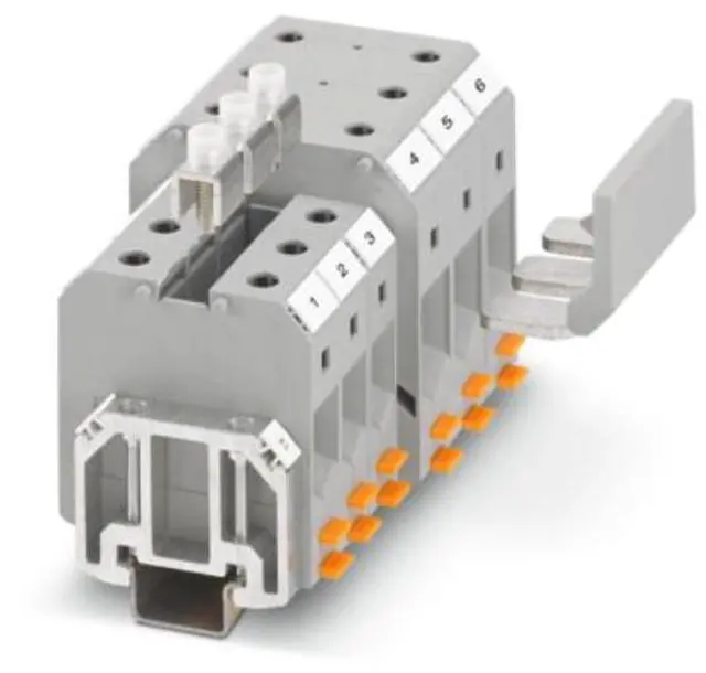 Alt view image 3 of 7 - Phoenix UKH 50 - High Current Terminal Block 50 Square Screw-Type Rail Combined Type