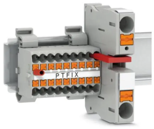 Alt view image 4 of 7 - Phoenix terminal block PTFIX 6/6X2.5-NS35A RD - Multi-input single-output wiring board