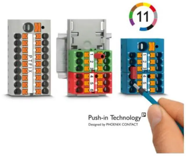 Alt view image 6 of 7 - Phoenix terminal block PTFIX 6/6X2.5-NS35A RD - Multi-input single-output wiring board