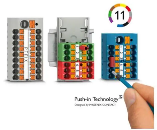 Alt view image 6 of 7 - Phoenix terminal block with one input and multiple outputs for wires PTFIX 6/6X2.5-NS35AGY - sold in individual pieces