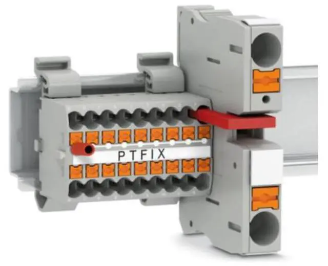 Alt view image 4 of 7 - Phoenix terminal block with one input and multiple outputs for wires PTFIX 6/6X2.5-NS35AGY - sold in individual pieces