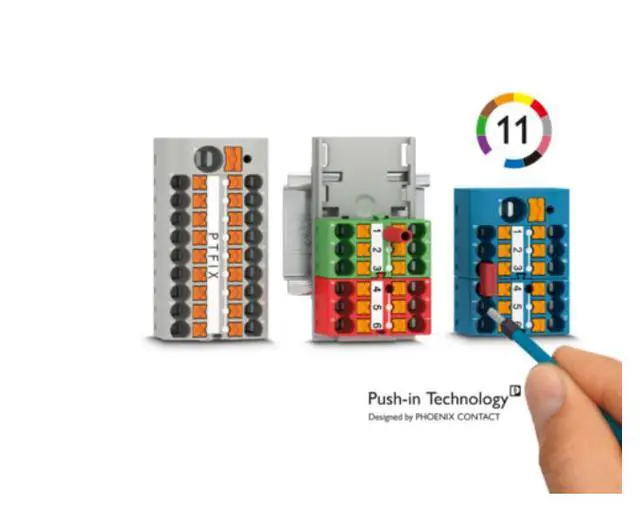 Alt view image 6 of 7 - Phoenix terminal block PTFIX 6X2.5-NS35A RD - Weak current and strong current wiring board