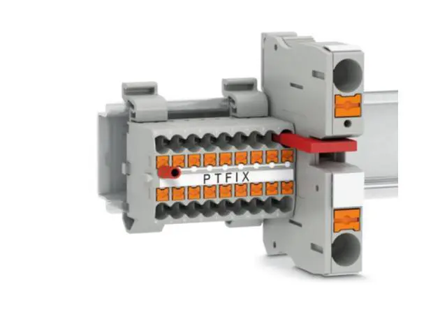 Alt view image 2 of 7 - Phoenix terminal block PTFIX 6X2.5-NS35A RD - Weak current and strong current wiring board