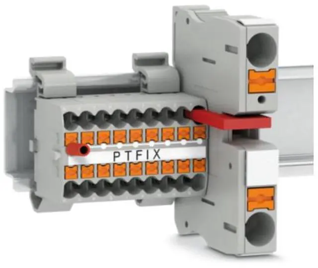 Alt view image 4 of 7 - Phoenix terminal splitter with multiple outputs from one input (PTFIX6/18X2.5-NS35A BU)