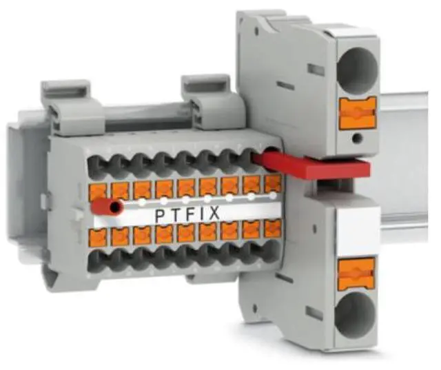 Alt view image 4 of 7 - Phoenix terminal block PTFIX 6/18X2.5-NS35A RD - Distribution panel for wiring