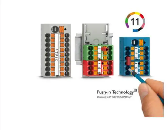 Alt view image 6 of 7 - Phoenix terminal block rail PTFIX6/12X2.5-NS35A RD wiring board splitter