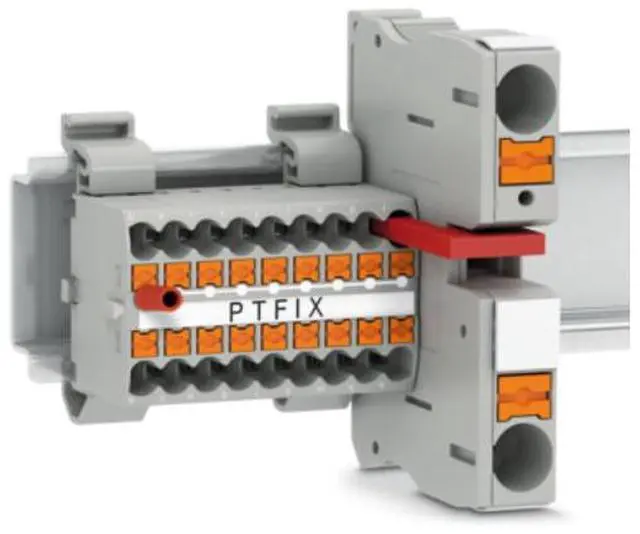 Alt view image 2 of 7 - Phoenix terminal splitter PTFIX18X2.5-NS35A GY- wiring board