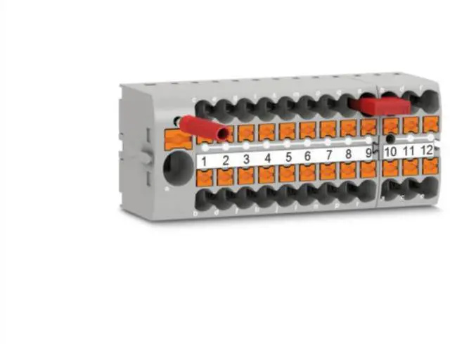 Alt view image 4 of 7 - Phoenix terminal block PTFIX18X2.5-NS35A-RD - a weak and strong current wiring board splitter for wiring panels
