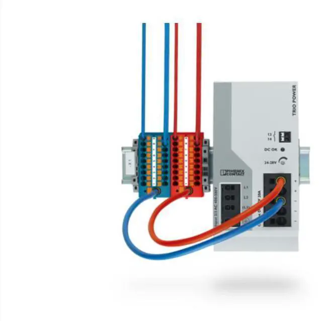 Alt view image 5 of 7 - Phoenix terminal block PTFIX18X2.5-NS35A-RD - a weak and strong current wiring board splitter for wiring panels