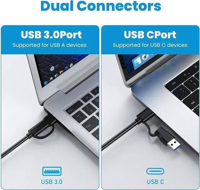 Alt view image 6 of 7 - M.2 NVMe & SATA to USB C Docking Station, M.2 SSD to USB Adapter Reader for M.2 (M Key, B+M Key) NVMe and SATA NGFF SSD Size for 2280 2260 2242 2230 22110 Enclosure