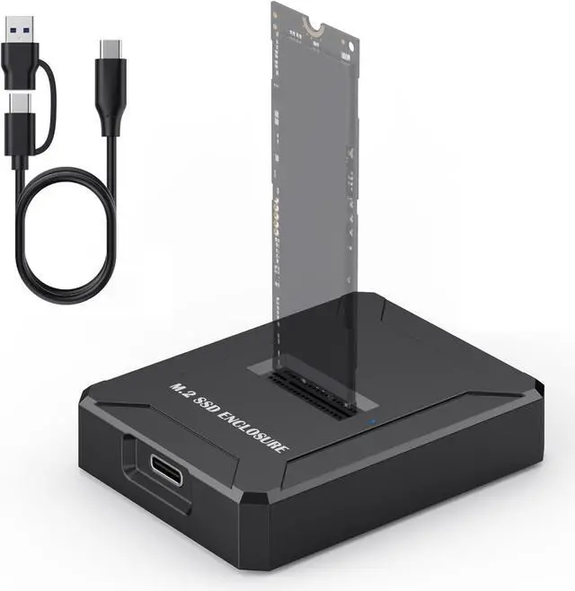 Main image of M.2 NVMe & SATA to USB C Docking Station, M.2 SSD to USB Adapter Reader for M.2 (M Key, B+M Key) NVMe and SATA NGFF SSD Size for 2280 2260 2242 2230 22110 Enclosure