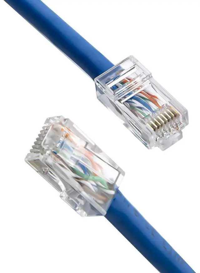 Alt view image 4 of 4 - Cat6 RJ45 Connectors, 100-PACK Cat6 RJ45 Ends, Ethernet Cable Crimp Connectors UTP Network Plug for Solid Wire and Standard Cable, Transparent