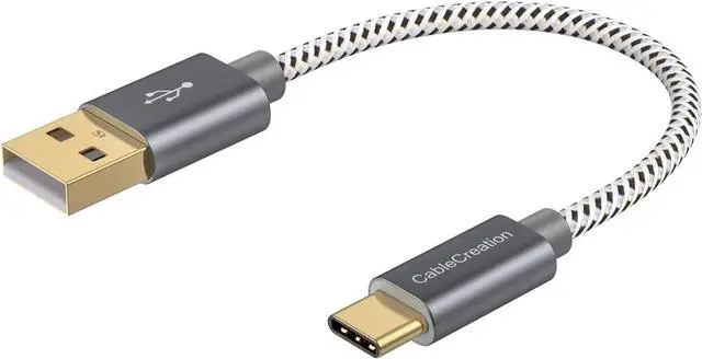 Main image of 6 inch USB C Cable Short, USB A to USB C Fast Charging, Braided Type C Data Cord for Power Bank, Galaxy S23, iPad Pro iPad mini, iPad Pro,iPhone 15/16,Android Auto/Cellphone,CarPlay
