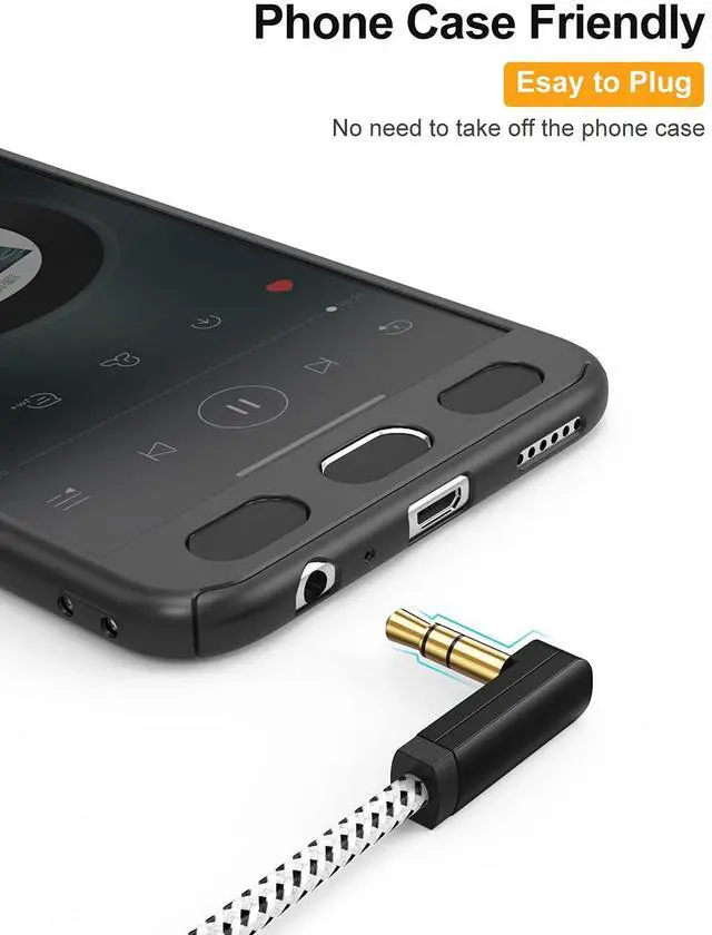 Alt view image 4 of 7 - 3.5mm Audio Cable(1.5FT/0.45M), 90 Degree 3.5mm Male to Male Auxiliary Aux Cable for Phones, Tablets, Headphones, MP3 Player, Car/Home Stereo, Laptops, iPads