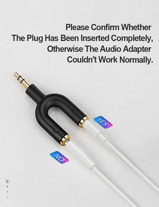 Alt view image 7 of 7 - Headphone Splitter Adapter, 3.5mm Male to 2 Port 3.5mm Female Y Jack Splitter Adaptor Compatible with Headset, Earphone, iPhone, iPad, iPod,Tablets, MP3 Players&More, Black