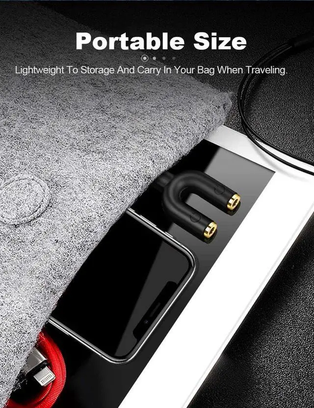 Alt view image 6 of 7 - Headphone Splitter Adapter, 3.5mm Male to 2 Port 3.5mm Female Y Jack Splitter Adaptor Compatible with Headset, Earphone, iPhone, iPad, iPod,Tablets, MP3 Players&More, Black