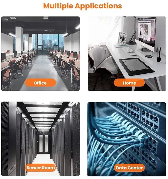 Alt view image 7 of 7 - 3 Feet (5-Pack) CAT 5e Ethernet Patch Cable, RJ45 Computer Network Cord, Cat5/Cat5e/Cat6 LAN Cable UTP 24AWG+100% Copper Wire for PC, Mac, Laptop, PS3, PS4, Xbox, 0.91m, Blue