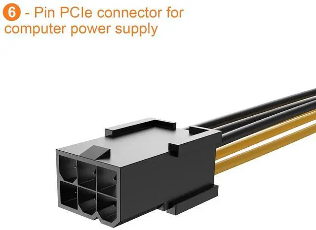 Alt view image 3 of 7 - 6-Pin to 8-Pin PCIe Express Power Adapter Cable - 2-Pack, 4 Inches / 10CM