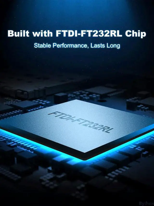 Alt view image 4 of 5 - USB to RS232 Adapter with FTDI Chipset, USB to RS232 Male DB9 Serial Converter for Cashier Register, Modem, Scanner, Industrial Machinery, CNC, Black