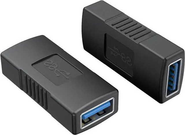 Main image of USB 3.0 A Female to Female Adapter - 2 Pack USB Coupler Extension, Black