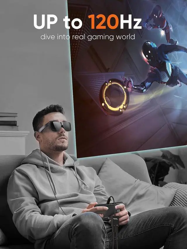 Alt view image 6 of 7 - CableCreation USB C to AR Glasses and Charging Adapter,Charge and Play,4K@60Hz/1080P@120Hz,100W Fast Charging Compatible with Steam Deck/ROG Ally/Phone15/16/Viture/Rokid/Xreal AR Glasses