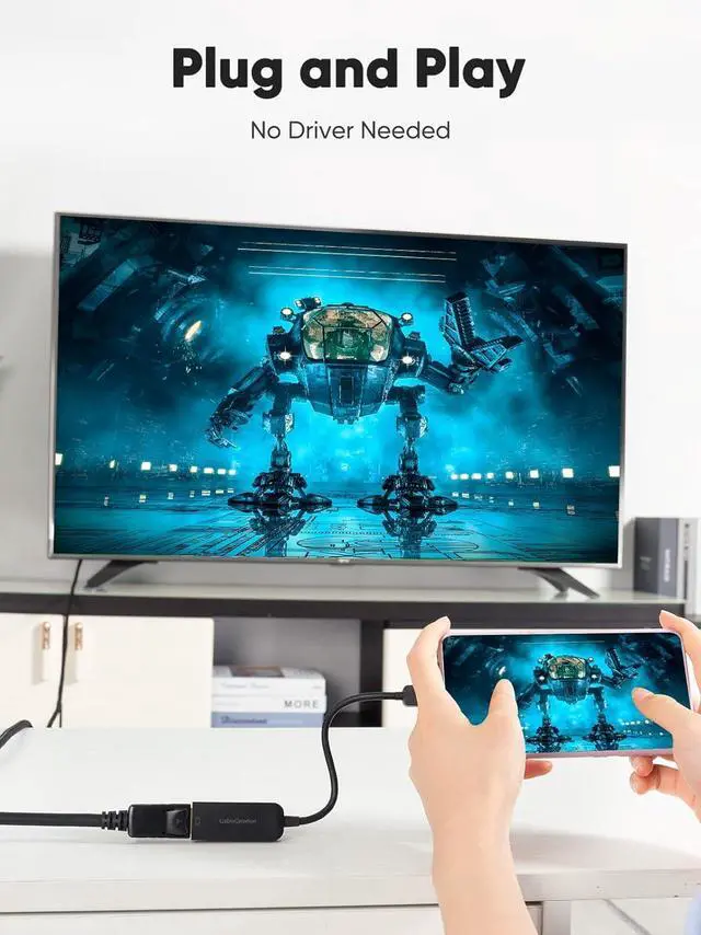 Alt view image 5 of 7 - CableCreation USB C to DP Adapter 4K@60Hz, USB C to DisplayPort Adapter, Compatible with iPhone 16 15 Pro Max Plus, MacBook Pro Air, Mac Mini, iPad Pro, XPS, Galaxy, Rift S, Black