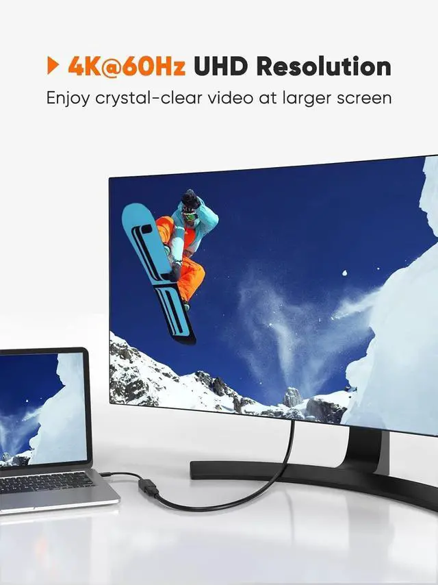 Alt view image 3 of 7 - CableCreation USB C to DP Adapter 4K@60Hz, USB C to DisplayPort Adapter, Compatible with iPhone 16 15 Pro Max Plus, MacBook Pro Air, Mac Mini, iPad Pro, XPS, Galaxy, Rift S, Black