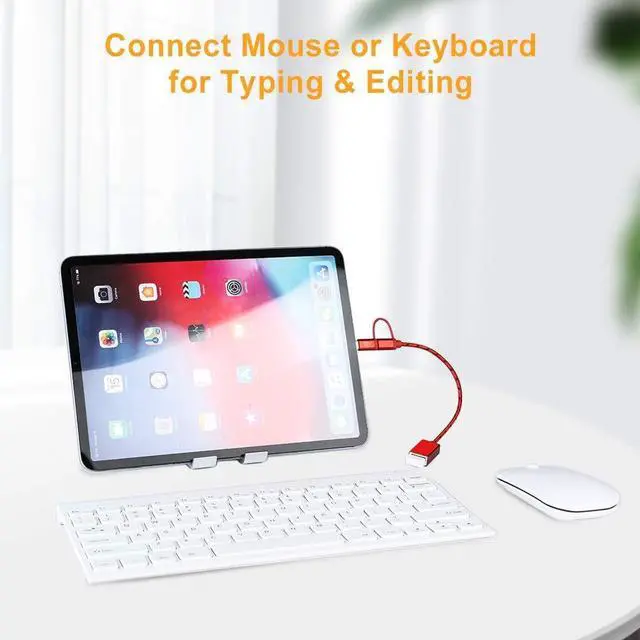 Alt view image 5 of 7 - CableCreation Micro USB & Type C to USB 2.0 Female Adapter Cable, 0.6ft Short OTG (on-The-go) Cable Compatible with Pixel 3XL 2XL, Galaxy S22/S20/S10, Android and Type C Devices, 0.18M /Red