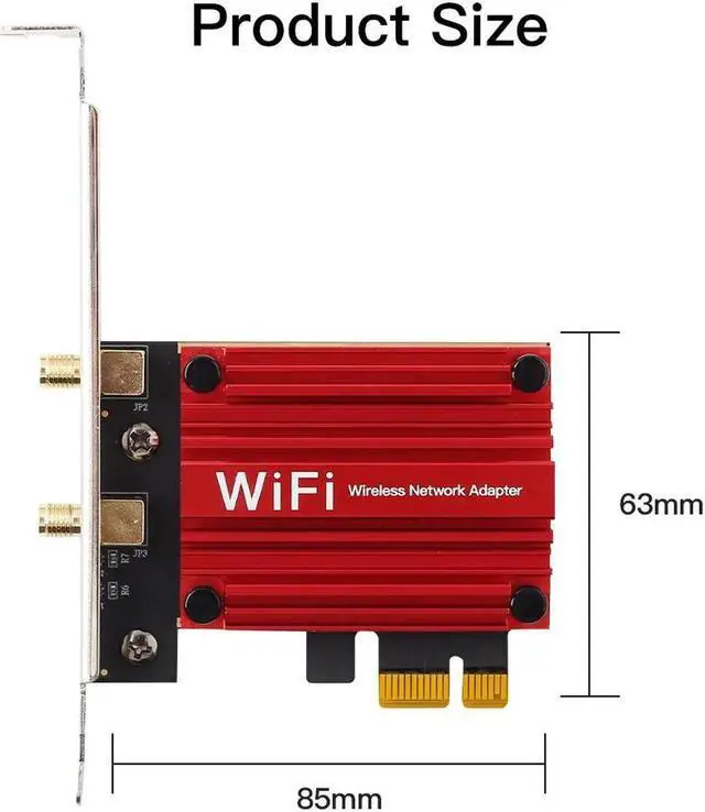 Alt view image 7 of 7 - AX3000 PCIe WiFi Card WiFi 6 Network Card with Bluetooth 5.2, Dual Band 2.4G/5G Wireless Adapter 802.11ax, MU-MIMO, OFDMA, WPA3, Compatible with Windows 10/11