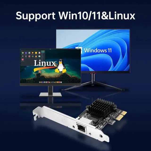 Alt view image 4 of 7 - 5Gb Base-T Network Card, RTL8126 Controller 5G PCIe Ethernet Adapter, PCIe to RJ45 Port NIC Card, for Windows10/11/Windows Server/Linux