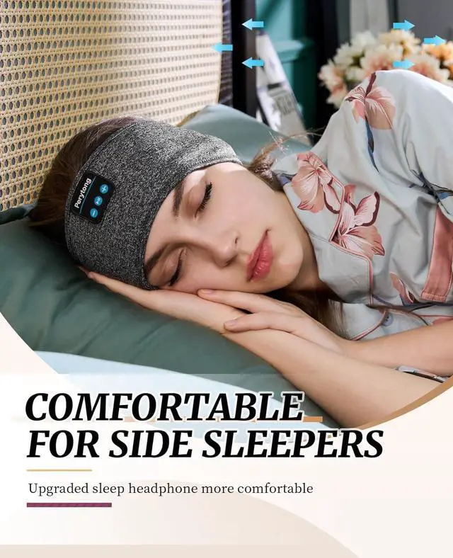 Alt view image 3 of 7 - Perytong Sleep Headphones Wireless, Bluetooth Sports Headband Headphones with Ultra-Thin HD Stereo Speakers Perfect for Sleeping,Workout,Jogging,Yoga,Insomnia, Air Travel, Meditation