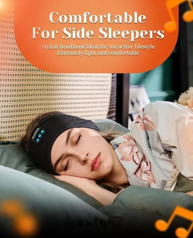 Alt view image 4 of 7 - 2 Pack Sleep Headphones, Sleeping Headphones | Bluetooth Headband with Ultra-Thin HD Stereo Speaker, Wireless Headphone for Sports, Insomnia, Yoga, Air Travel, Meditation