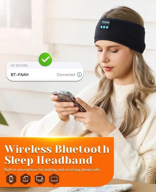 Alt view image 6 of 7 - 2 Pack Sleep Headphones, Sleeping Headphones | Bluetooth Headband with Ultra-Thin HD Stereo Speaker, Wireless Headphone for Sports, Insomnia, Yoga, Air Travel, Meditation