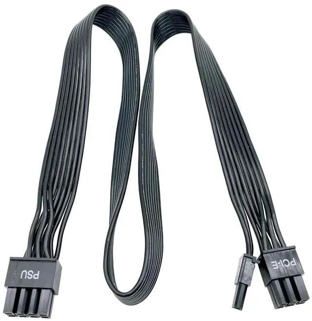 Alt view image 7 of 7 - PCIE Cable for Corsair, 65CM Male to Male 8 Pin to 6+2 Pin GPU Power Cable for Thermaltake, ARESGAME Modular Power Supply (25'') (Black 18AWG)