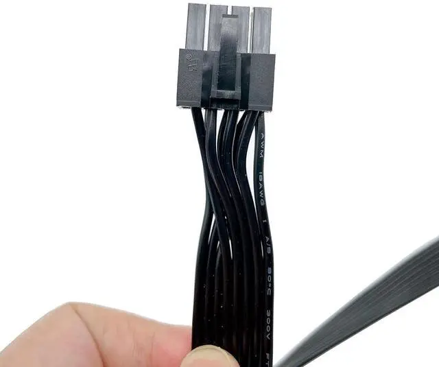 Alt view image 6 of 7 - PCIE Cable for Corsair, 65CM Male to Male 8 Pin to 6+2 Pin GPU Power Cable for Thermaltake, ARESGAME Modular Power Supply (25'') (Black 18AWG)