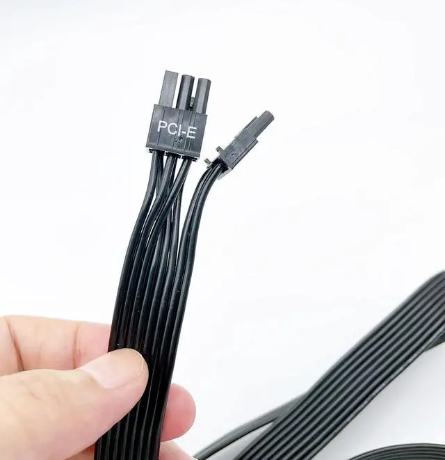 Alt view image 5 of 7 - PCIE Cable for Corsair, 65CM Male to Male 8 Pin to 6+2 Pin GPU Power Cable for Thermaltake, ARESGAME Modular Power Supply (25'') (Black 18AWG)
