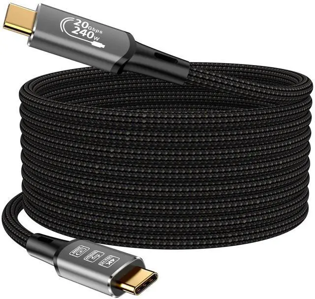 Alt view image 2 of 7 - Long USB4 Thunderbolt 4 Extension Cable 5M 16.5ft 8K USB C M/M 240W Fast Charging 40Gbps Data Transfer 7680 * 4320 8K@60Hz 4K@144Hz Video Compatible with Different USB-C Devices