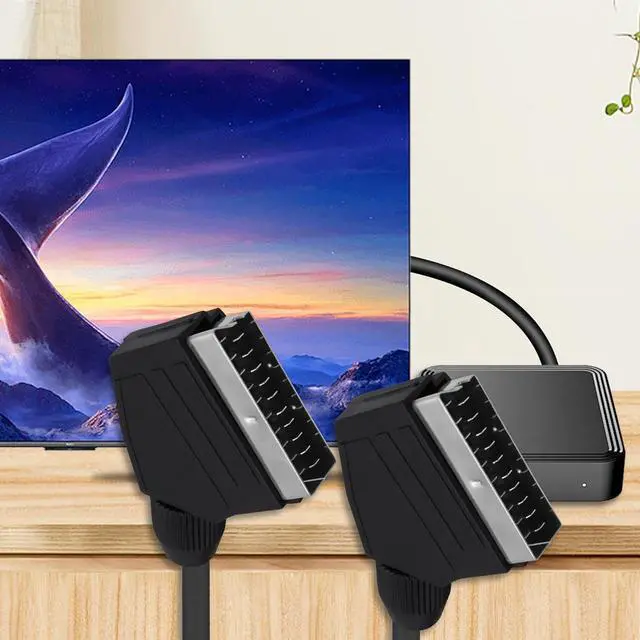 Alt view image 6 of 7 - SCART to SCART Cable Lead Adapter Fully Wired 21 Pin Male to Male Nickel Plated Audio Video Connector Adapter Extension Cable for TV VCR DVD -1.5M/4.92FT -2pcs